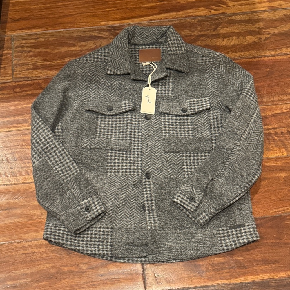 Stylish Gray Herringbone Men's Jacket
